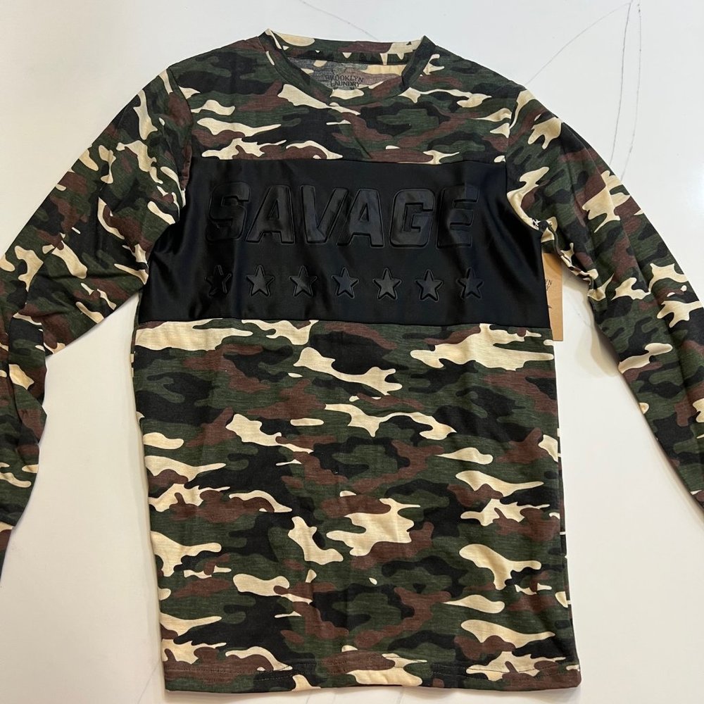 Camo Savage Youth Large (14-16) Pullover With Raised Letter Long Sleeve NWT